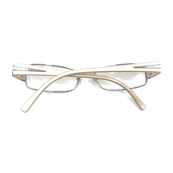 Prada VPR 66H 3BQ-1O1 Silver Beige Rectangle Eyeglasses Frames 52-16 135 Italy - Picture 11 of 12